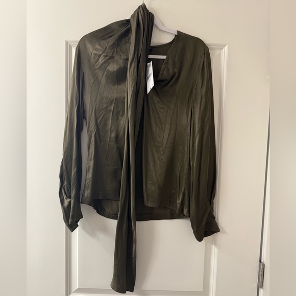 Mango Satin Blouse with Bow - Picture 5 of 8